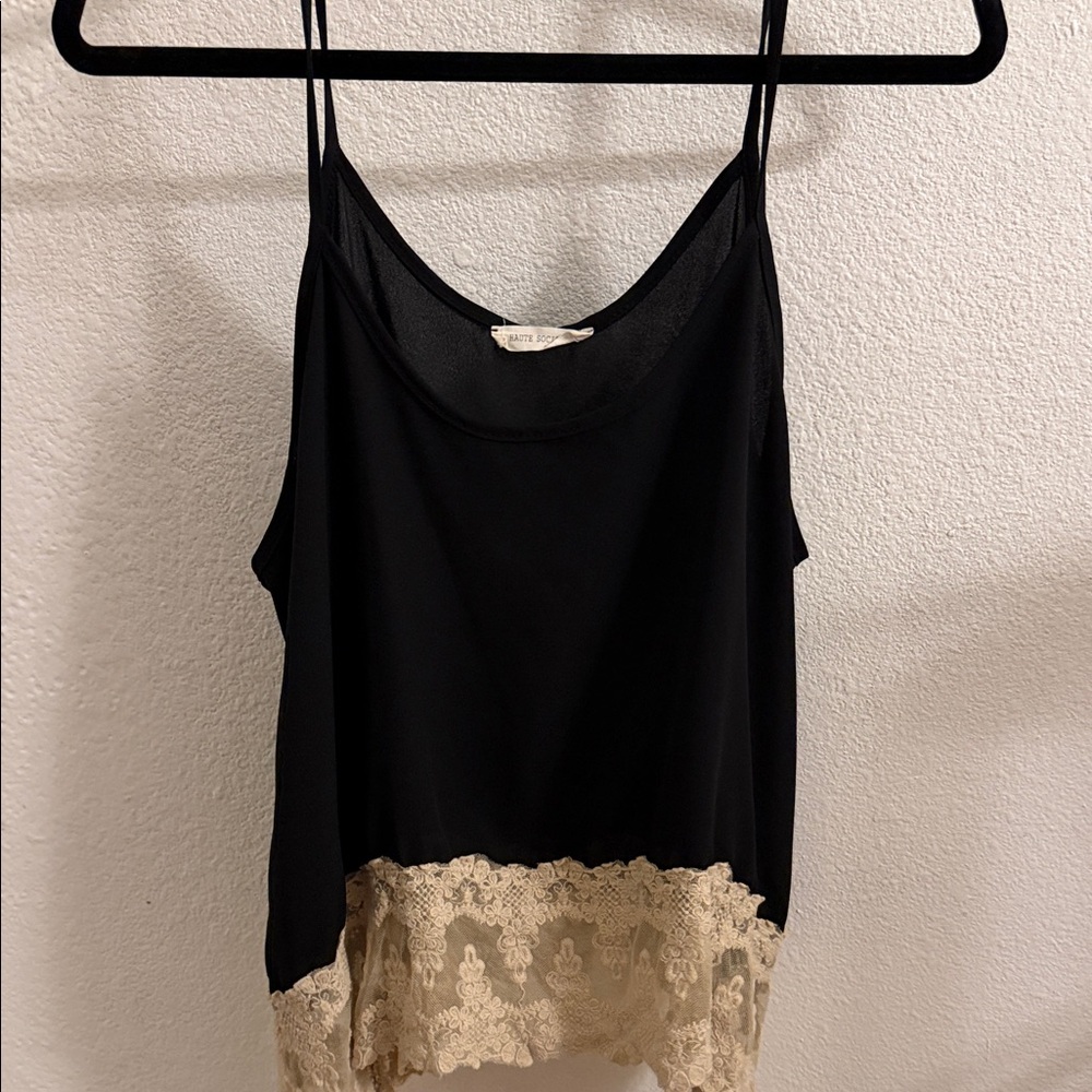 Haute Society Black and Cream Lace Camisole